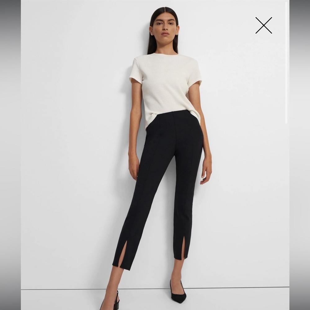 Theory Slit Leggings Black Kenett Pants NEW